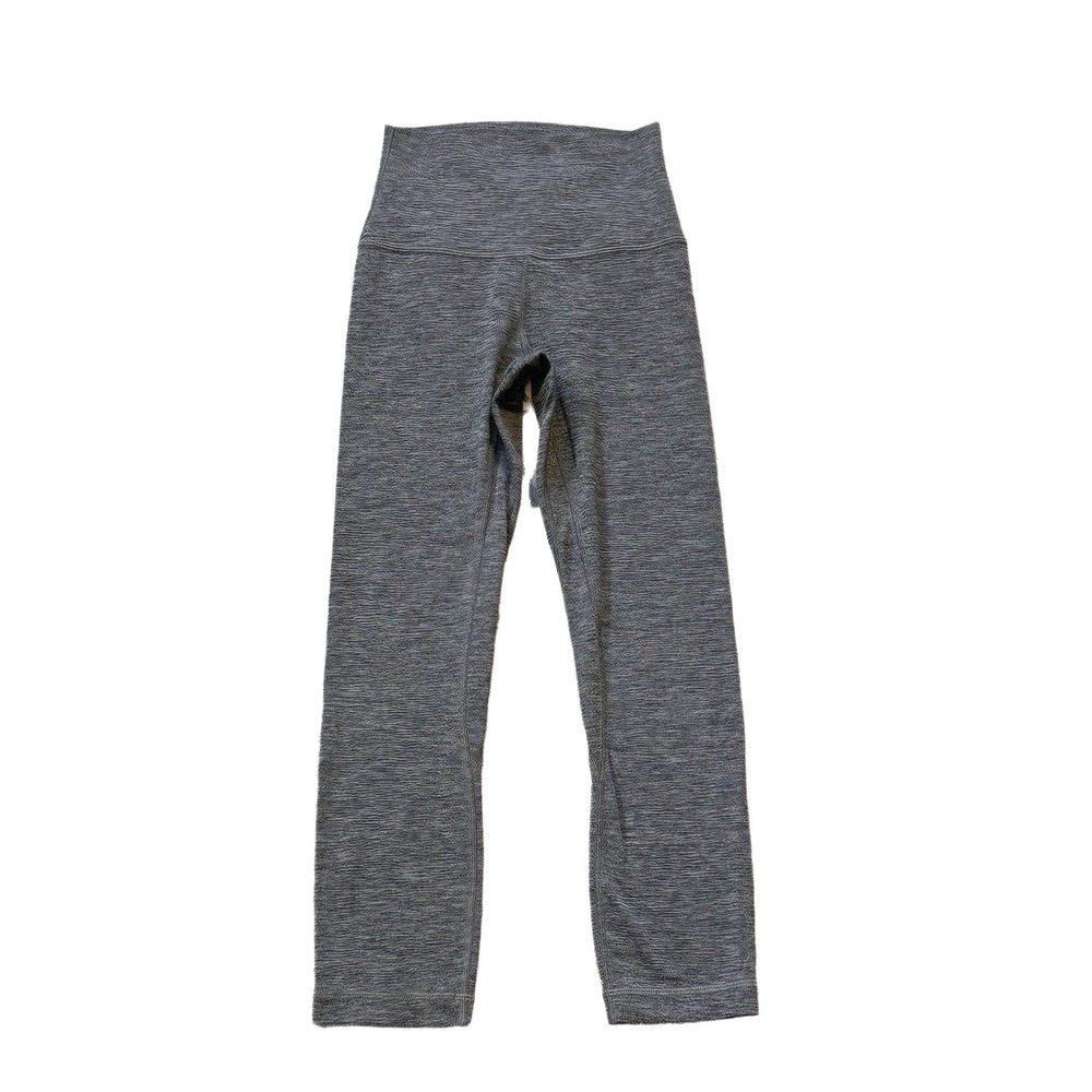 Lululemon‎ Align High-Rise Crop 21" Leggings Size 2 Heathered Black Grey W6BJHS